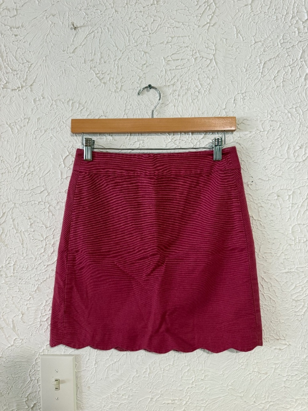 LOFT Petite Scalloped Hem Skirt Pink Red Size 0P